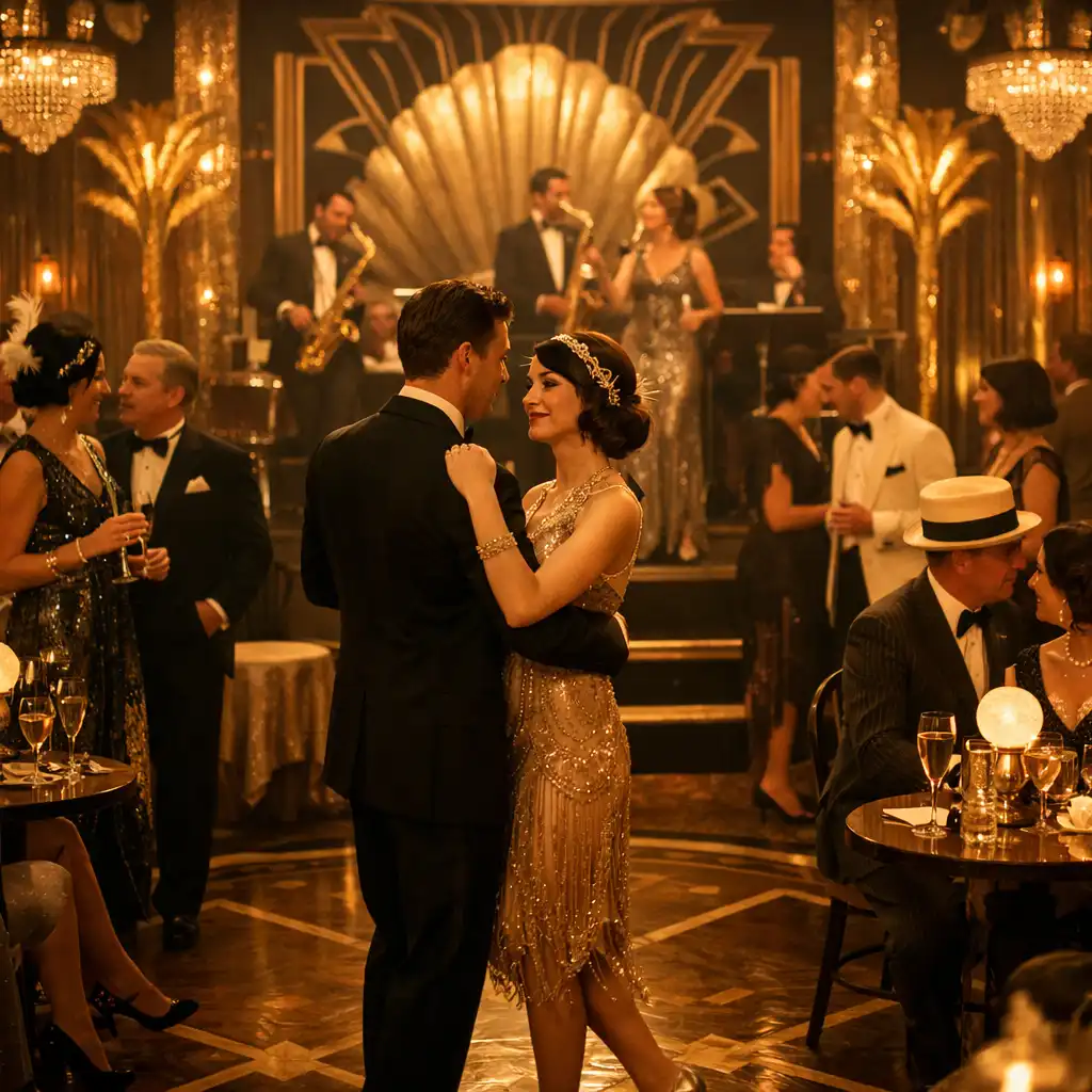 Przyjęcie urodzinowe w stylu lat 20. z motywem Wielkiego Gatsby'ego